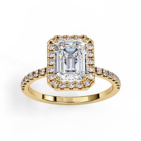 Emerald Lab-Grown Diamond Solitaire Ring