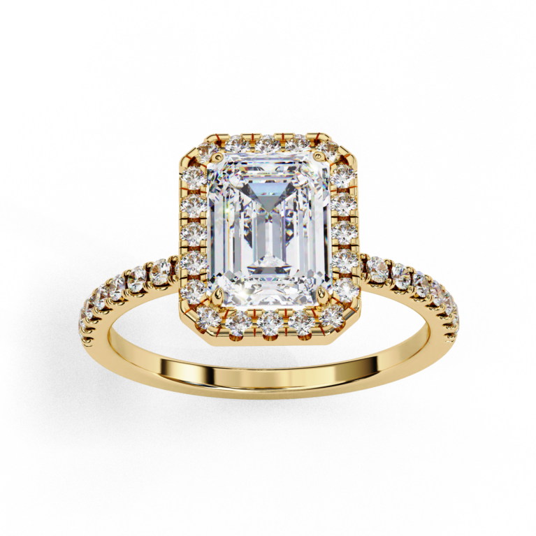 Emerald Lab-Grown Diamond Solitaire Ring