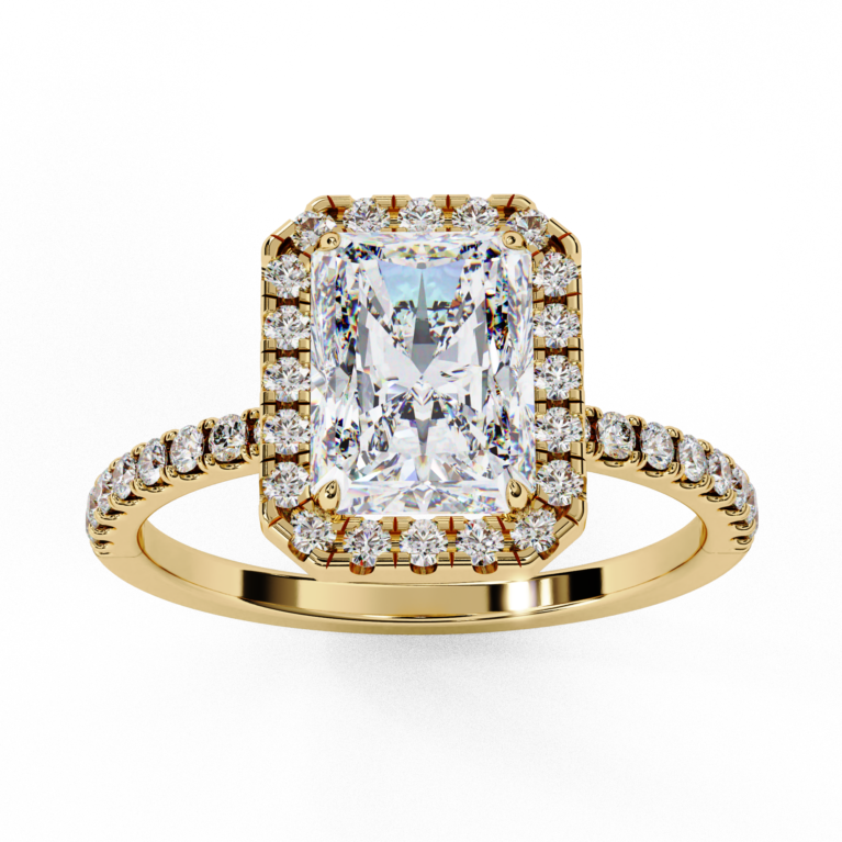 Emerald Lab-Grown Diamond Solitaire Ring