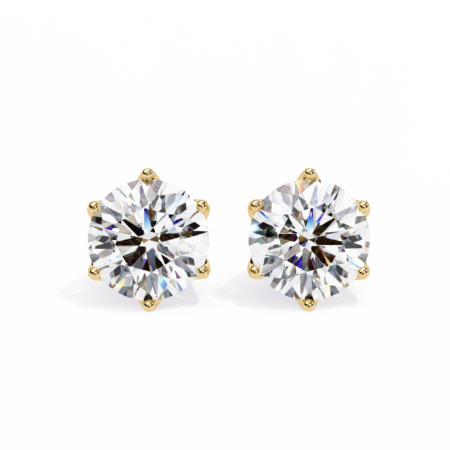 Regal Lotus – Gold Studs with Hidden Accents & Crown Setting
