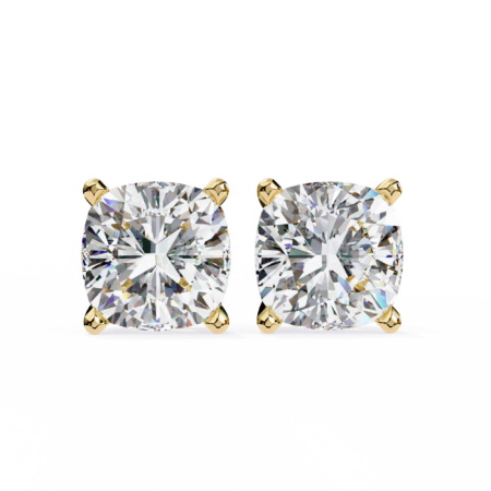 The Romantic Cushion – Gold Studs with Lab-Grown Diamonds