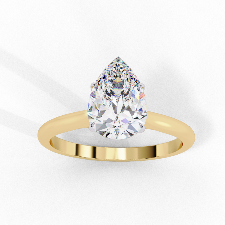 Pear Lab-Grown Diamond Solitaire Ring