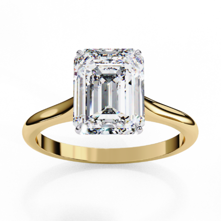 Emerald Lab-Grown Diamond Solitaire Ring