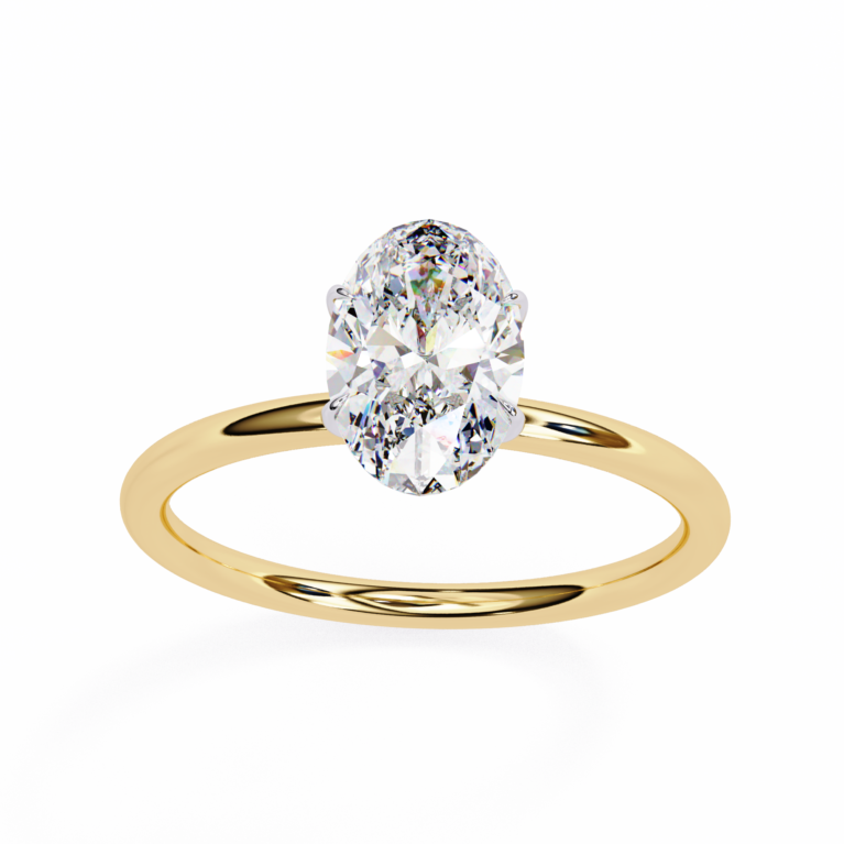 Luminous Promise – Yellow Gold Solitaire Ring with Oval Lab-Grown Diamond