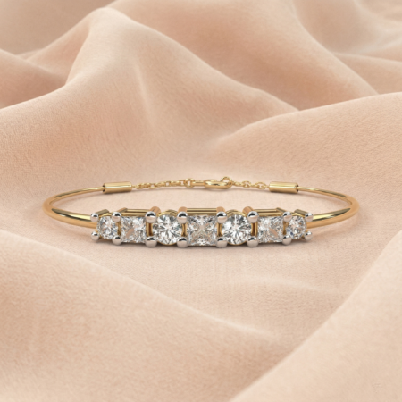 Stellar Alignment – Alternating Round and Princess-Cut Lab-Grown Diamonds